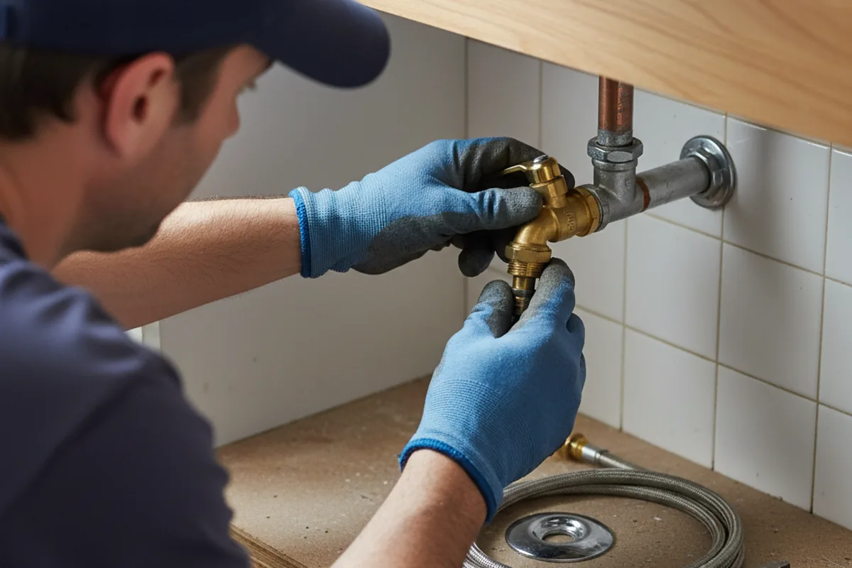 Shutoff valve and fitting work during Well Pump Repair in Forest City